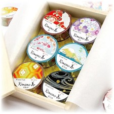 Kamiiso Kimono Bi Washi Masking Tape 6 Rolls Gift Box Made in Japan