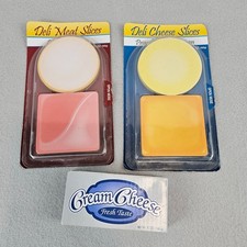3 Pc Melissa Doug Play Food Set Deli Meat Sliced Cheese Cream Cheese