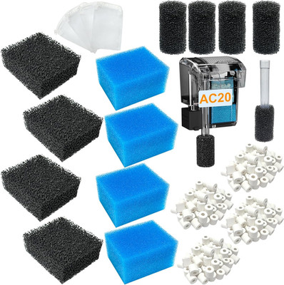 20 Pack Filter Media Maintenance Kit Compatible with Fluval AC20 Power Filter (5