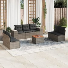 Salon de Jardin avec Coussins Meubles Terrasse 8 pcs Beige Résine Tressée vidaXL