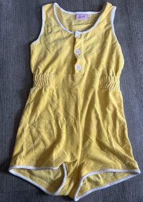 Hammies short romper yellow with white