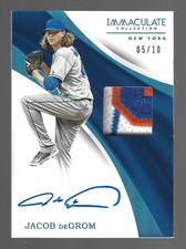 Jacob deGrom 2017 Panini Immaculate Collection Signatures Autographs Patch 5/10