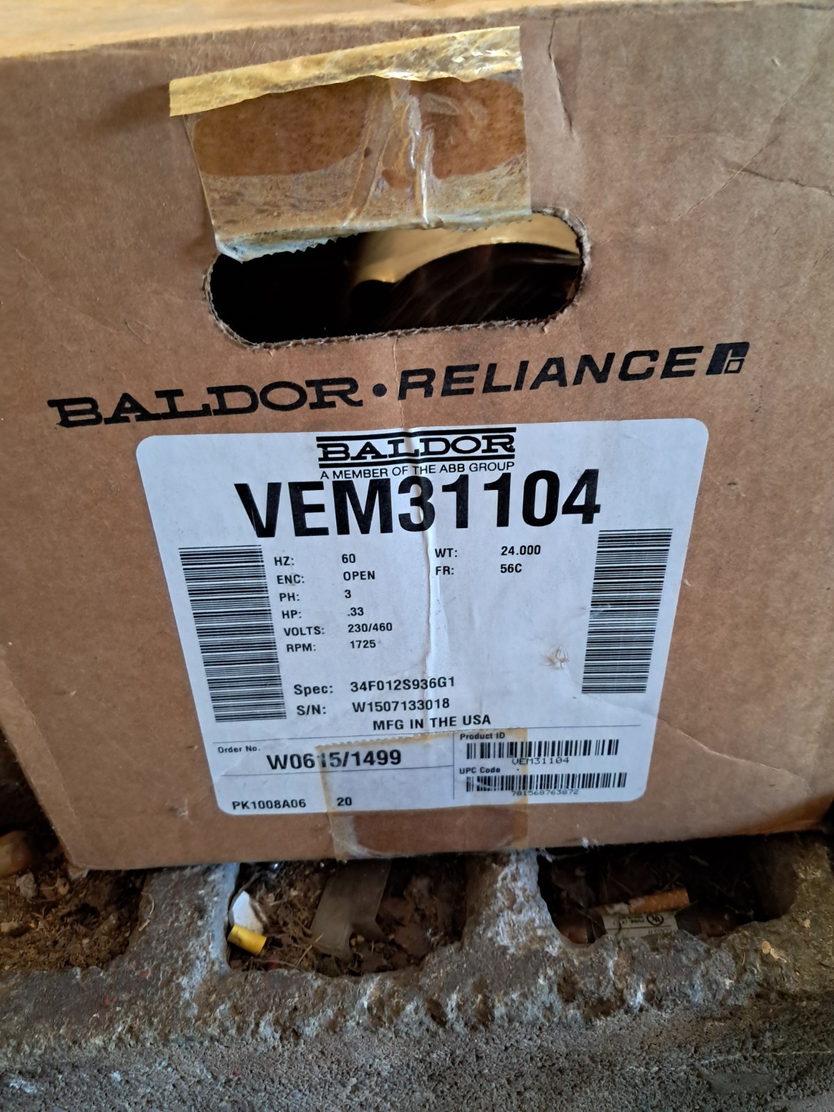 VEM31104 ABB BALDOR