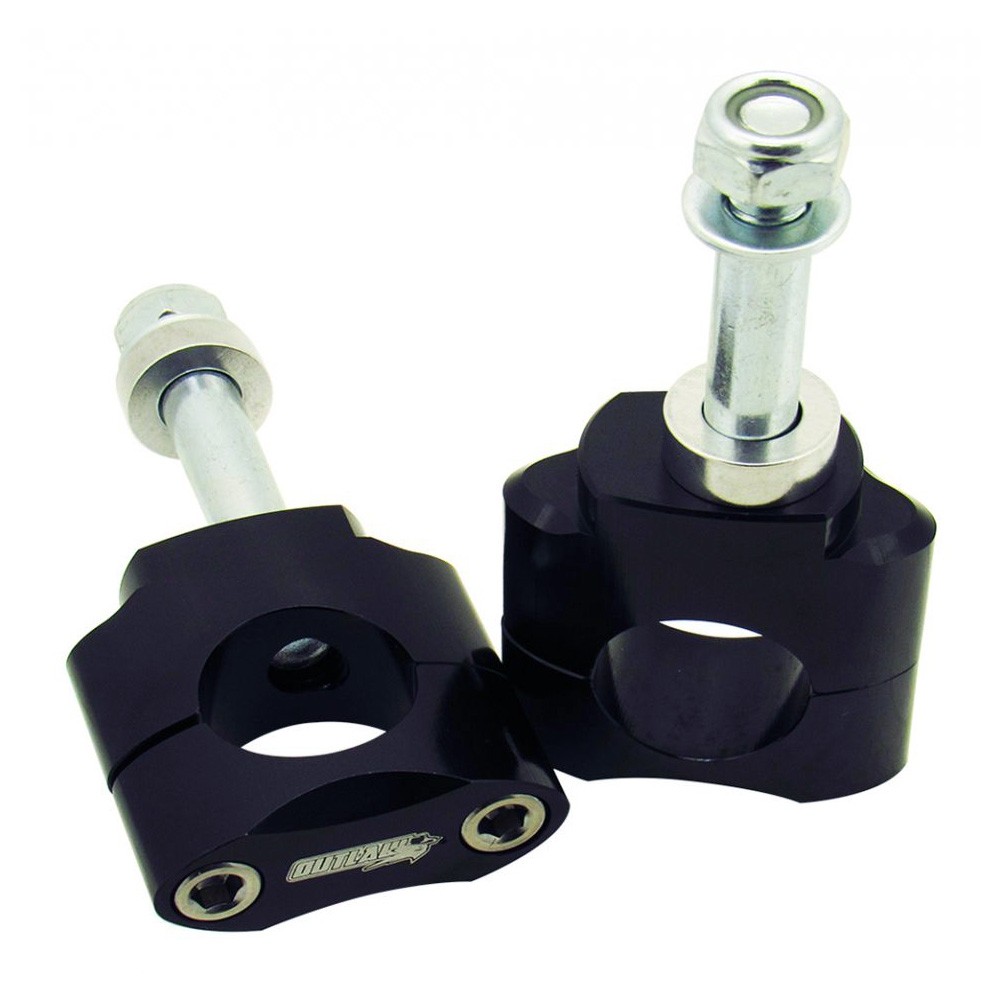 Outlaw Racing 12075 Universial Motorcycle Bar Mounts Riser Oversize 1-1/8 Black
