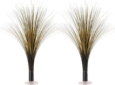 2 Pack 19" Black Gold Metallic Spray Centerpieces New Year Party Decor