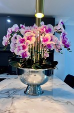 Luxury purple orchid champagne bowl pot home decor birthday gift flower arrangem