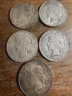 Lot of 5 Peace Silver Dollars $1 Coins