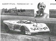 Albert Pfuhl, Porsche, Old Ag Card (80s?), original signed