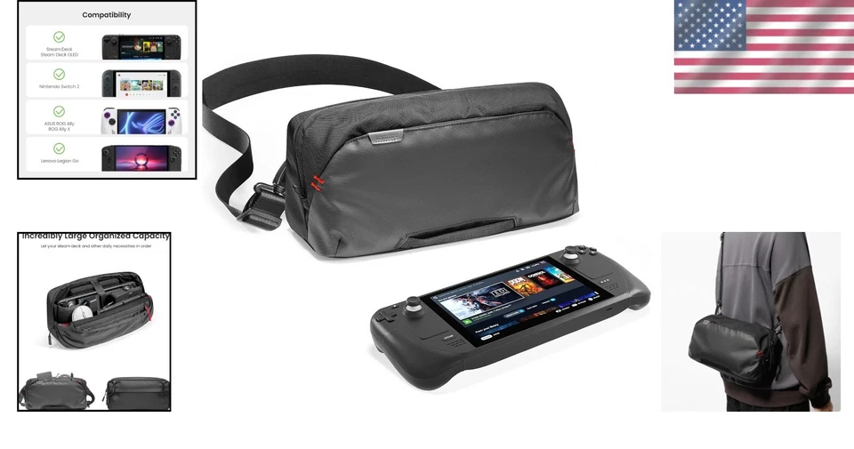 Elegante bolsa protectora para Steam Deck, ROG Ally e Switch - Travel Essential Foto 2 de 4