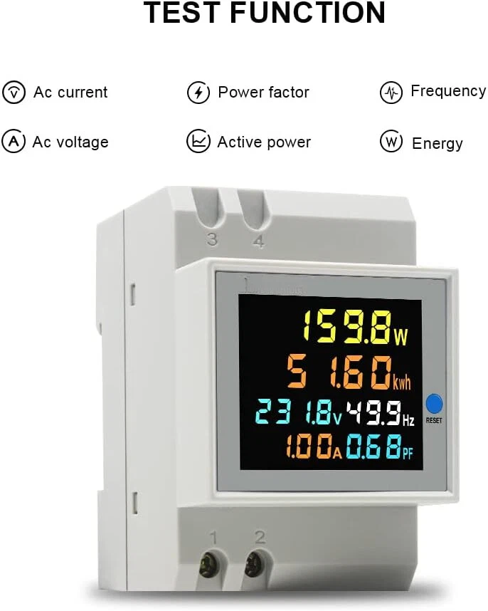 Single Phase Energy Meter Din Rail Electricity Usage Monitor AC 300V100A WIFI CT - image 3 of 4