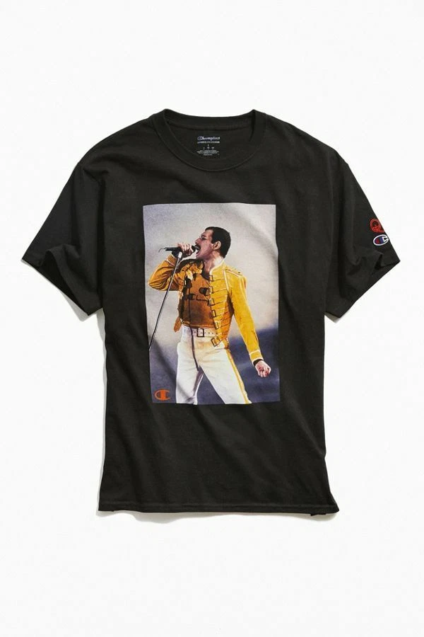 Men s Freddie Mercury Queen x Champion Collaboration Tee eBay