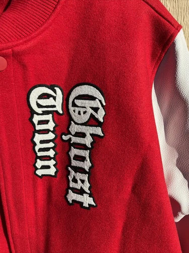 New Roku Studio Red "Ghost Town" Varsity Jacket Mens Size 3XL image 3