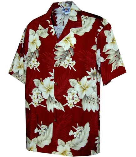 Plumeria Hibiscus Camicia uomo hawaiana di Pacific Legend - Foto 7 di 9