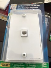 Monster 140093-00 Wall Mount Telephone Line Wall Plate White NEW loc568