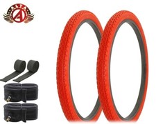 ALTA BICYCLE WIRE BEAD CRUISER TIRES 26 x 2.125 RED HEAVY DUTY DIAMOND TREAD 6PC