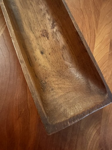 Cuenco de pan artesanal con mango MCM para canoa baguette de madera de teca de colección - Imagen 6 de 19