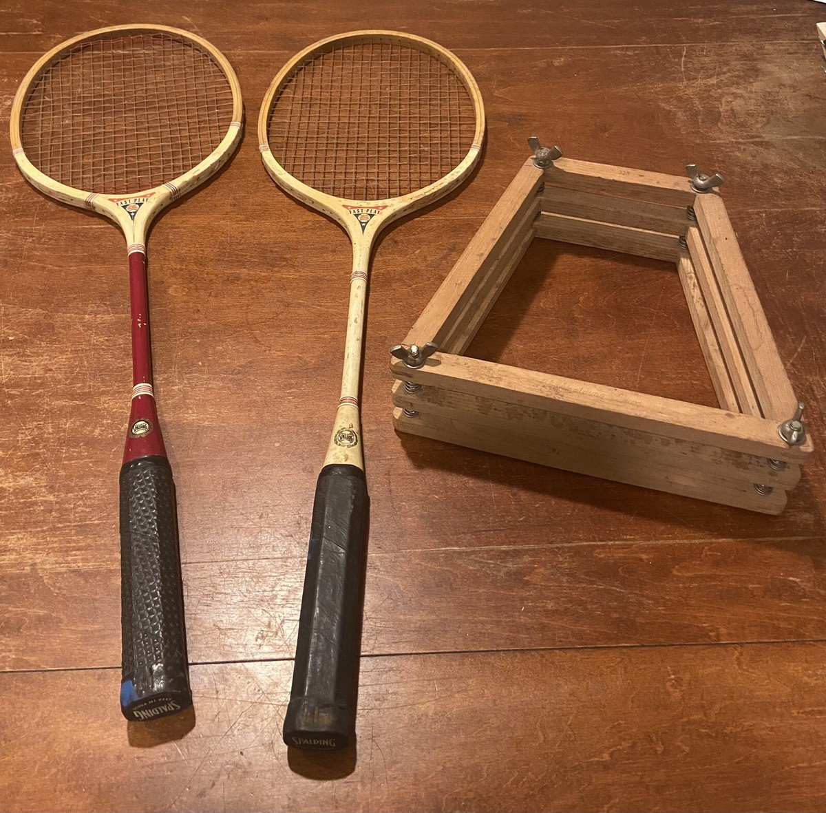 2 Vintage MCM 60s Spalding Marca Registrada Wooden Badminton