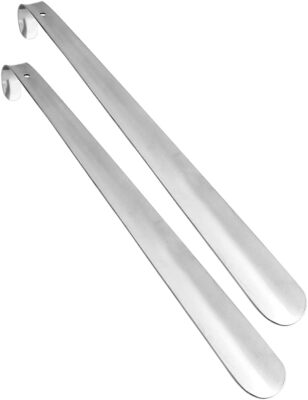Schuhanzieher 2 x Schuhlöffel Edelstahl lang Metall Schuh Anziehhilfe XXL 52cm