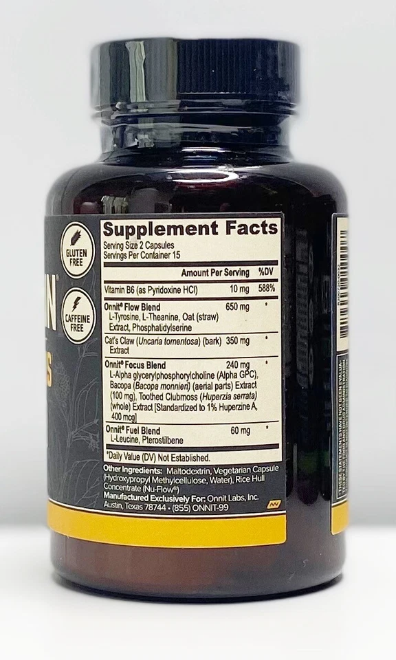Onnit Labs Alpha Brain Memory & Focus Botella 30 Cápsulas Cápsulas Selladas 09/2025 Foto 3 de 3