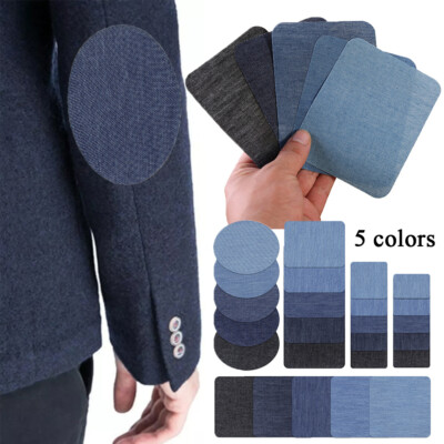 20x Iron on Denim Patches Elbow Knee Repair Patches Cloth Repair Sewing Fabric ๑