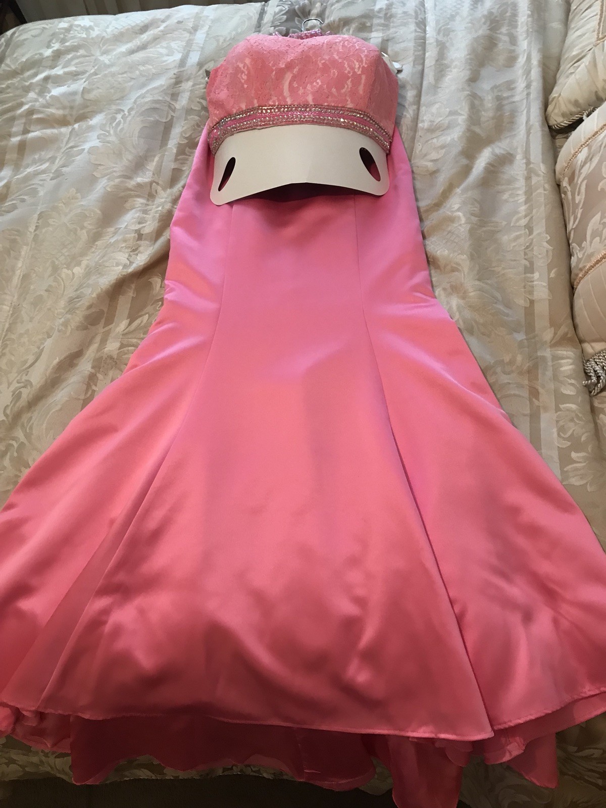 Dazzling Halter Organza Pink Two Piece Long Prom Dress Graduation Sweet 16 Dress