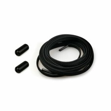 No Tie Elastic Black Shoelaces Flat Laces for Sneakers, Sports Shoes 1Pair