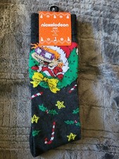 Nickelodeon Rugrats Chuckie Holiday Crew Socks Size 10-13 1 Pair New With Tags