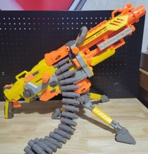 Yellow Nerf Vulcan EBF-25 Full Auto Gun Dart Blaster. With Tripod  Belt 