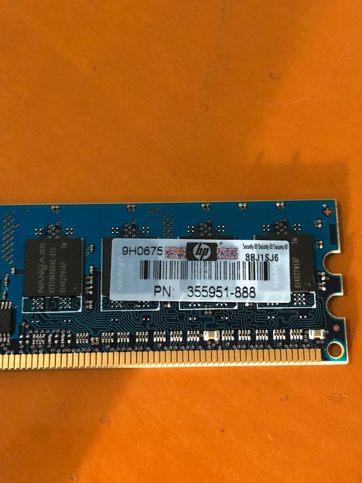 Nanya NT512T64U88A0BY-37B 512MB DDR2 PC2-4200U P/N 355951-888 Memory RAM - Image 2 of 4