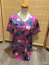 Scrubs Scrub Top Cartoon Jurassic Park World Dinosaur Dino Small S Pink H665