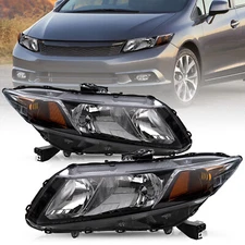 For 2012-2015 Honda Civic Sedan 12-13 Coupe Black Housing Amber Corner Headlight