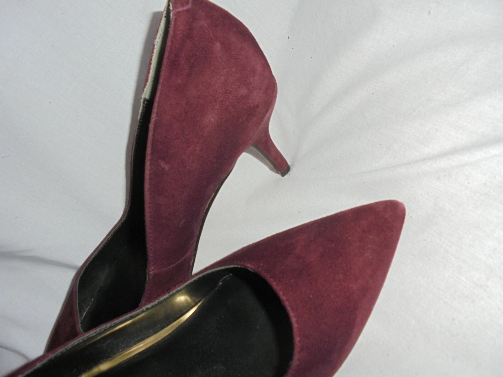 REISS  WOMEN BURGUNDY LEATHER SLIP ON HEEL SHOE SIZE UK 3 EU 36 VGC RRP £132.00 image 9