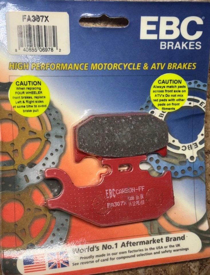 EBC Brake Pad 2007 Can-Am DS650 BAJA X ATV Front Left Or Rear Pads 1 Set Carbon - Image 2 of 3