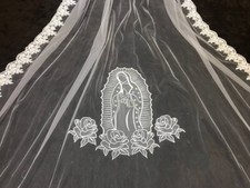 bridal veil Bespoke virgin Mary Veil Embroidery merry guadalupe veil