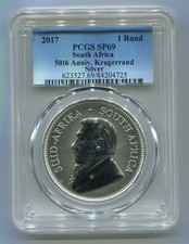 South Africa 2017 First Ever 50th Anniversary Silver Krugerrand PCGS Graded SP69