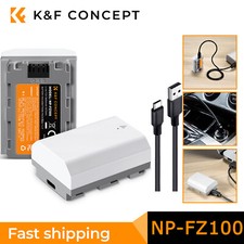 K F CONCEPT 2x NP-FZ100 Camera Battery 2600mAh Type-C Fast Charging for Sony
