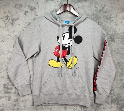 Disney Youth Mickey Mouse Pullover Hoodie Sweatshirt M (7/9) Gray