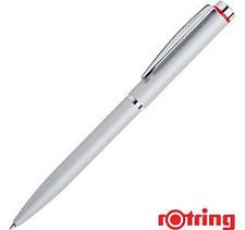 Rotring Ballpoint Pen Sydney Satin Steel & Silver Metal  New Blue Ink