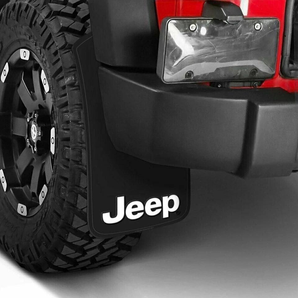 (4) Guardabarros delanteros y traseros 11" x 19" JEEP FACTORY LOGO Foto 2 de 4