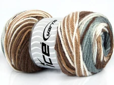 4-Skein Lot Ambiance Yarn Medium Acrylic 4x100g/200m Grey Brown White