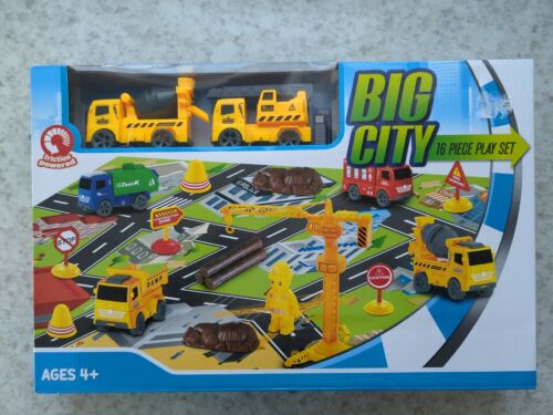 Rare Big City 16 Piece Play Set Construction Trucks New NIB - Afbeelding 1 van 6