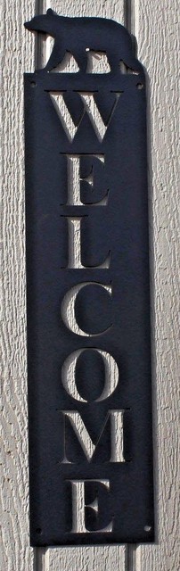 Bear Vertical Welcome Sign Metal Wall Art Home Decor | eBay