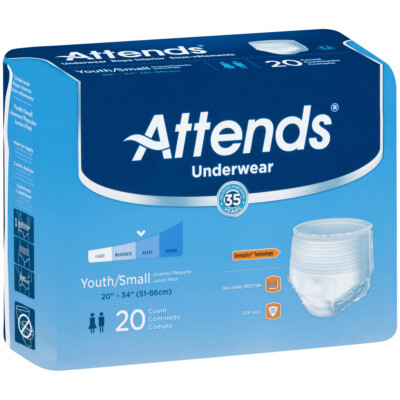 Attends Youth Pull-On Protective Underwear Small 22''-34''BG/20 #APP0710 ''''