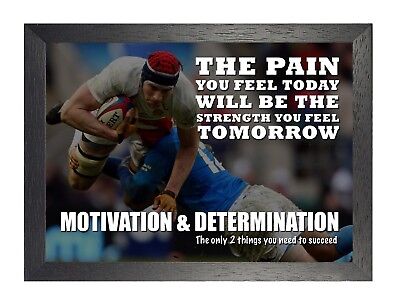 A3 RUGBY INSPIRATIONAL MOTIVATIONAL QUOTE POSTER PRINT #33