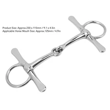 125mm Full Cheek Horse Snaffle Stainless Steel Horse Mouth Bit Garden Farming AC