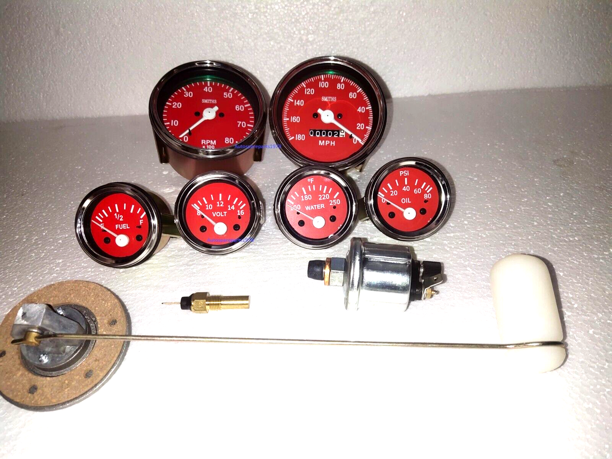 Smiths Replica Kit- Elec Temp Oil Fuel Amp   Speedo 180-0 MPH   0-80 RPM 85MM BC