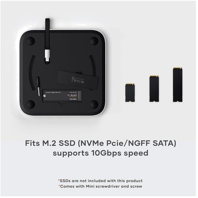 Mac Mini Hub & Stand with SSD Enclosure - Silver