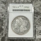 1921-D $1 Morgan Silver Dollar ANACS AU 55