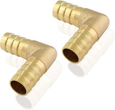 2 Pack Brass Hose Barb Fitting 5/8" 16mm Hose ID/Hose Barb 90 Degree L Right ...
