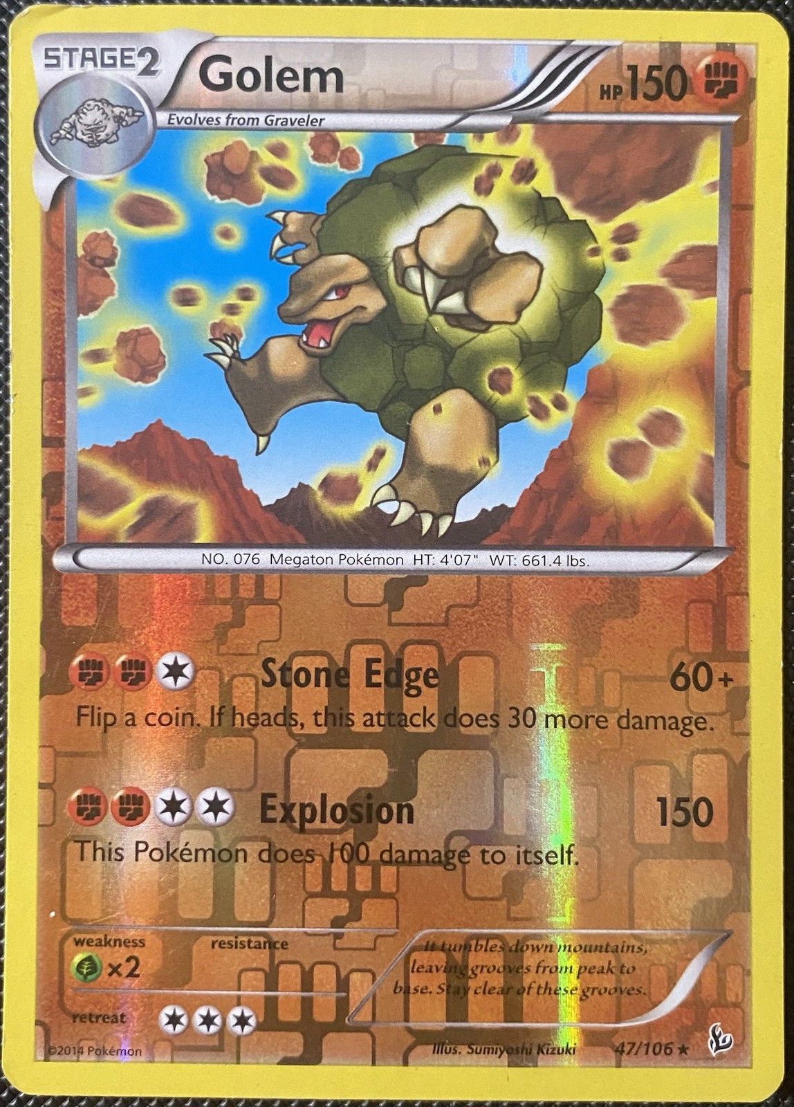 Golem 47/106 Flashfire Reverse Holo - Pokémon Card